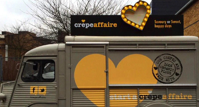 Illuminated heart for Crepe Affaire – Restaurant Signs by Goodwin & Goodwin, London