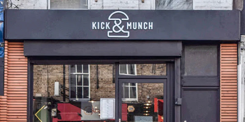 Kick & Munch Signage, Camden – Restaurant Signs by Goodwin & Goodwin, London