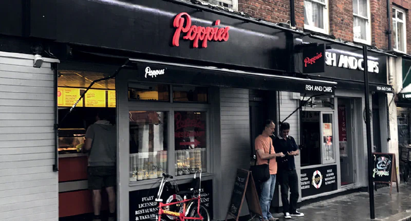 Poppies Fish & Chips - Soho – Restaurant Signs by Goodwin & Goodwin, London
