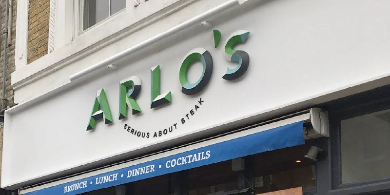 Prismatic Letters – Restaurant Signs by Goodwin & Goodwin, London