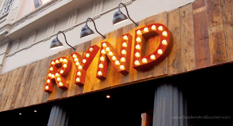 RYND - rusted marquee letters – Restaurant Signs by Goodwin & Goodwin, London