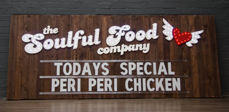 Soul Food Menu Sign – Restaurant Signs by Goodwin & Goodwin, London